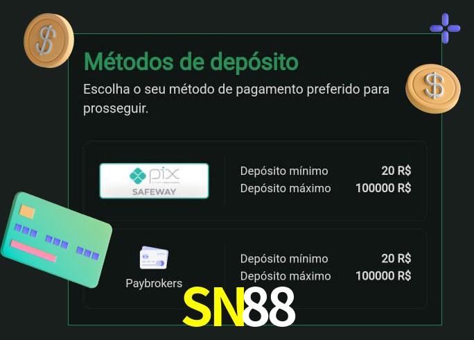 O cassino SN88bet oferece uma grande variedade de métodos de pagamento